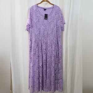 🥳HOST PICK🥳 Torrid 3 3X 22/24 Midi Lavender Lace Midi Fit Flare Dress Whimsy